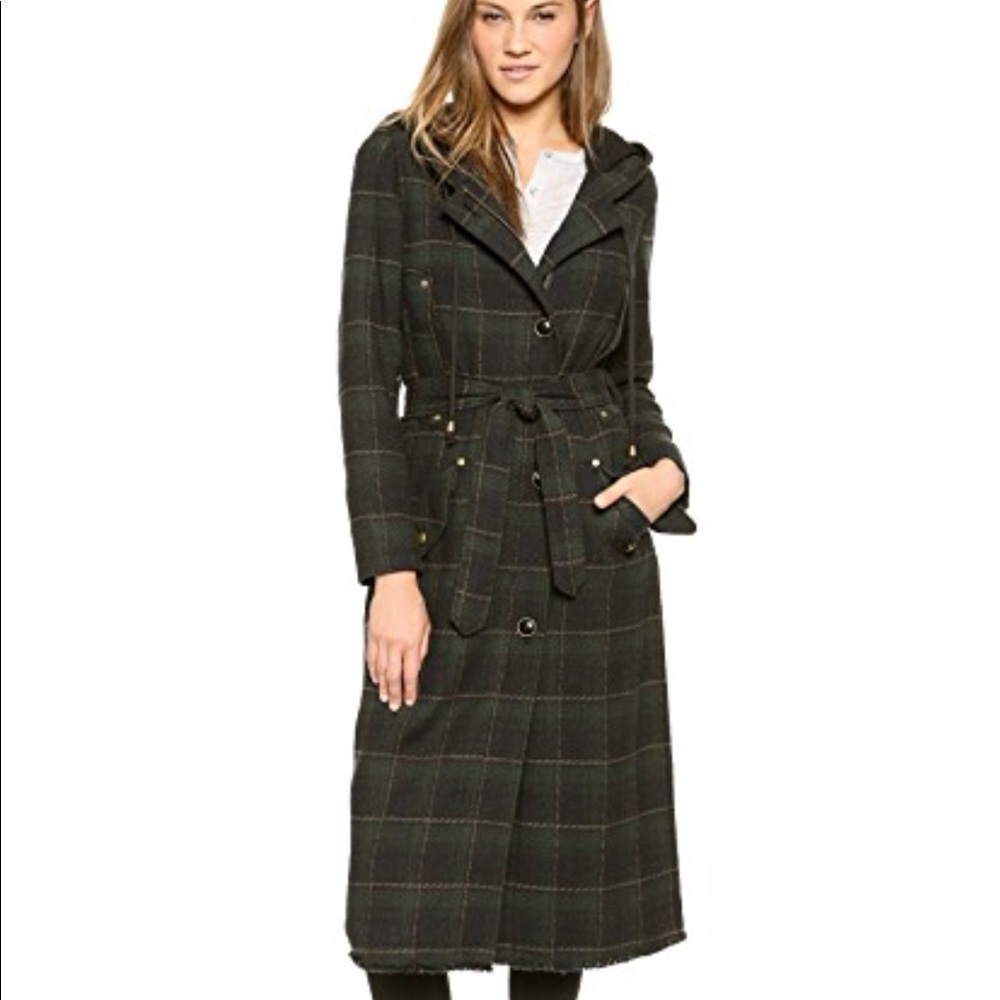 Free People Long Plaid Coat!
